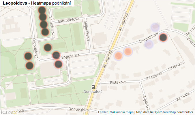 Mapa Leopoldova - Firmy v ulici.