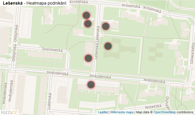 Mapa Lešenská - Firmy v ulici.
