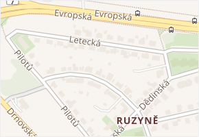 Letecká v obci Praha - mapa ulice