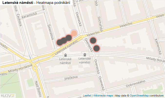 Mapa Letenské náměstí - Firmy v ulici.