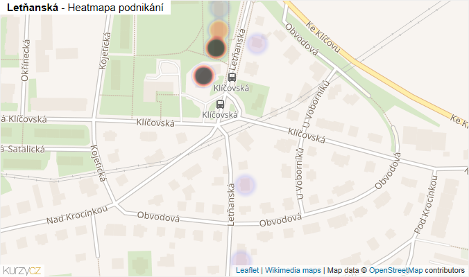 Mapa Letňanská - Firmy v ulici.