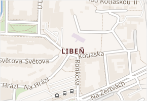 Libeň v obci Praha - mapa části obce