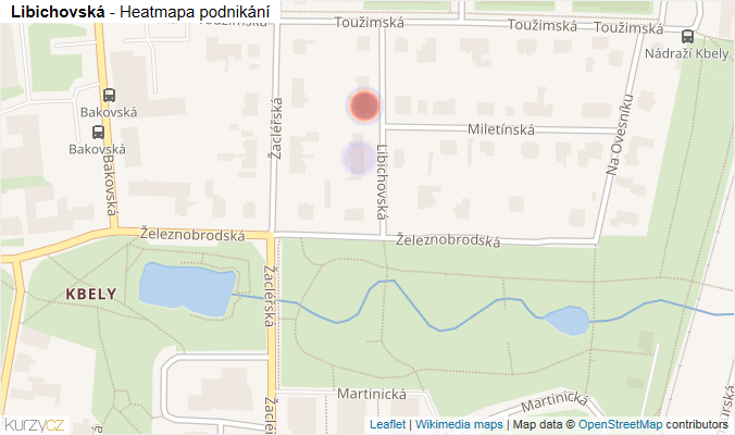 Mapa Libichovská - Firmy v ulici.
