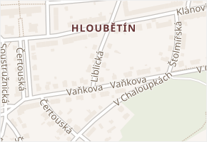 Liblická v obci Praha - mapa ulice