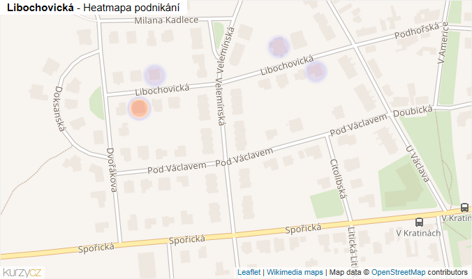 Mapa Libochovická - Firmy v ulici.