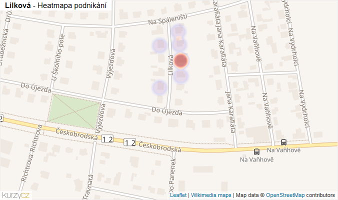 Mapa Lilková - Firmy v ulici.