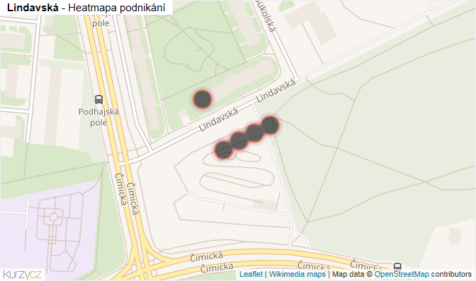 Mapa Lindavská - Firmy v ulici.