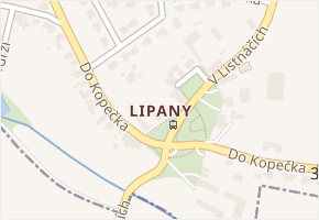 Lipany v obci Praha - mapa části obce
