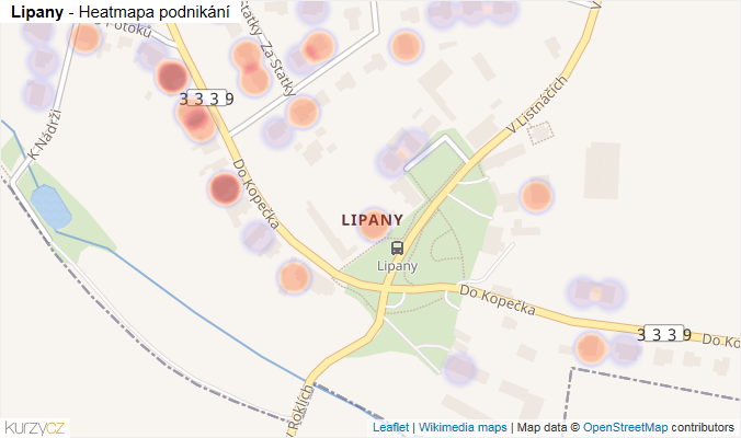 Mapa Lipany - Firmy v části obce.