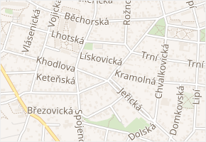 Lískovická v obci Praha - mapa ulice