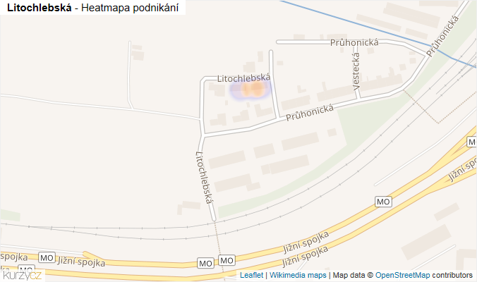Mapa Litochlebská - Firmy v ulici.