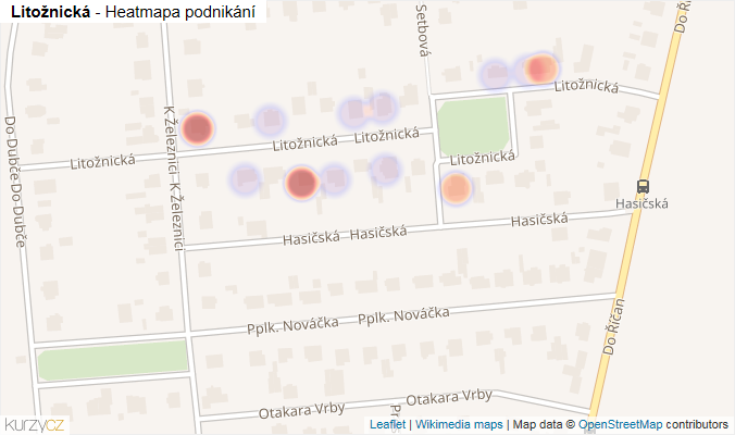 Mapa Litožnická - Firmy v ulici.
