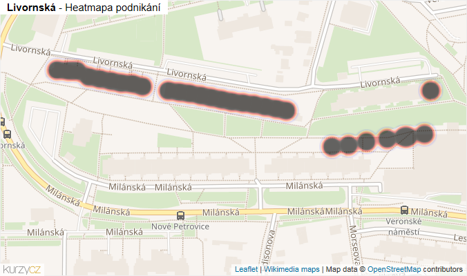 Mapa Livornská - Firmy v ulici.
