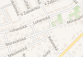 Lohenická v obci Praha - mapa ulice