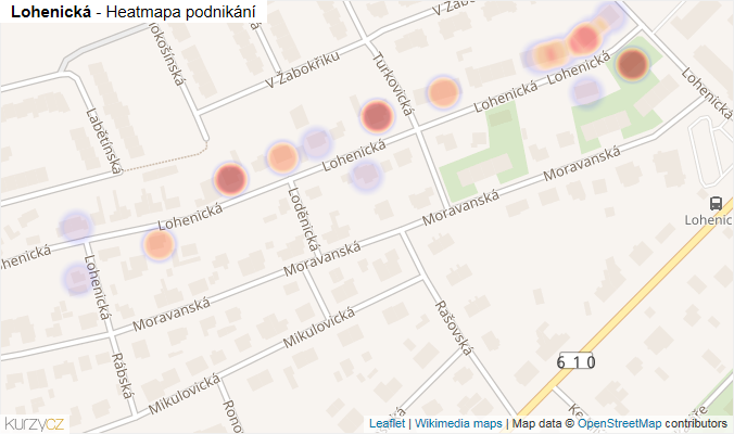 Mapa Lohenická - Firmy v ulici.