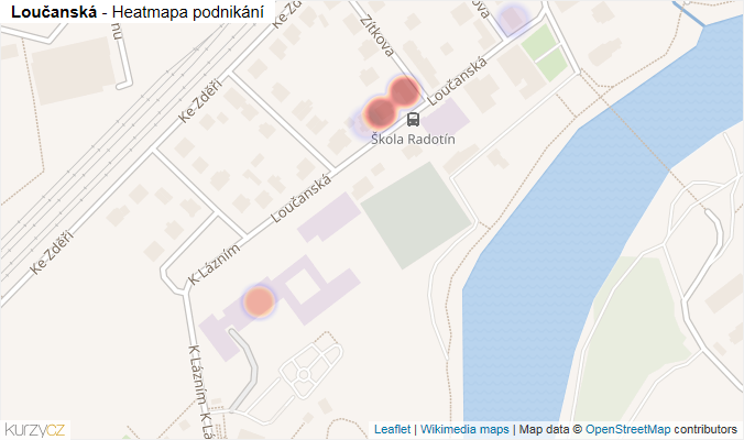 Mapa Loučanská - Firmy v ulici.