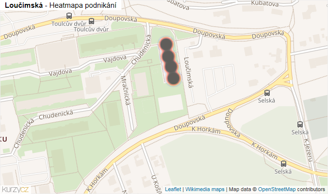 Mapa Loučimská - Firmy v ulici.