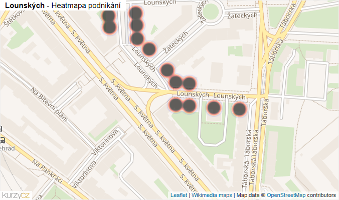 Mapa Lounských - Firmy v ulici.
