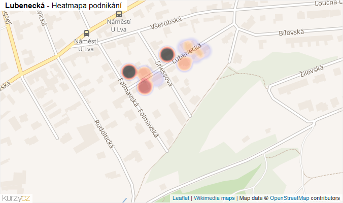 Mapa Lubenecká - Firmy v ulici.