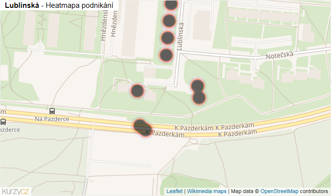 Mapa Lublinská - Firmy v ulici.