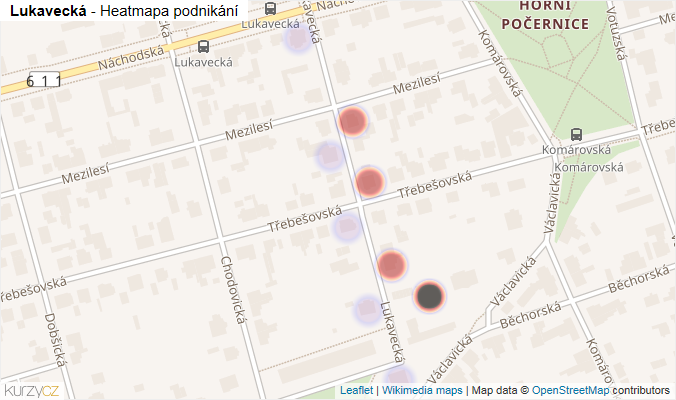 Mapa Lukavecká - Firmy v ulici.