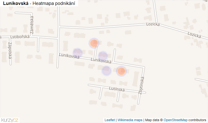 Mapa Luníkovská - Firmy v ulici.