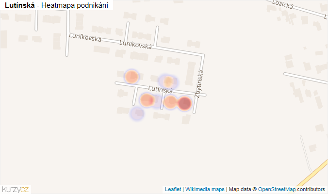 Mapa Lutínská - Firmy v ulici.