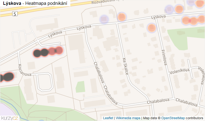 Mapa Lýskova - Firmy v ulici.