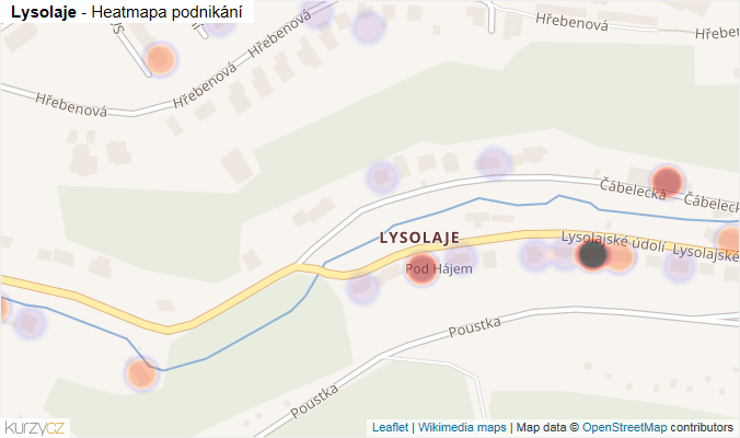 Mapa Lysolaje - Firmy v části obce.
