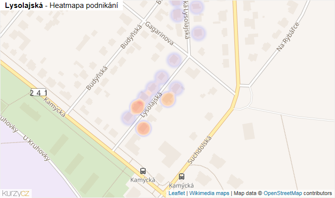 Mapa Lysolajská - Firmy v ulici.