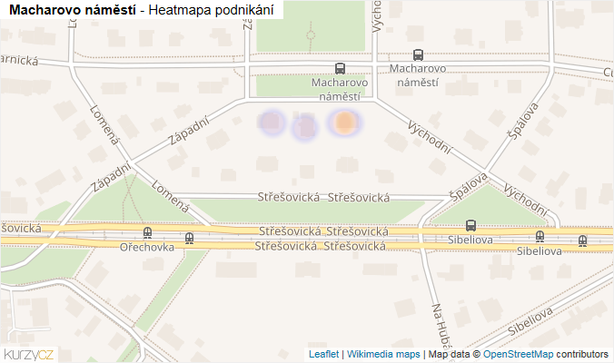 Mapa Macharovo náměstí - Firmy v ulici.