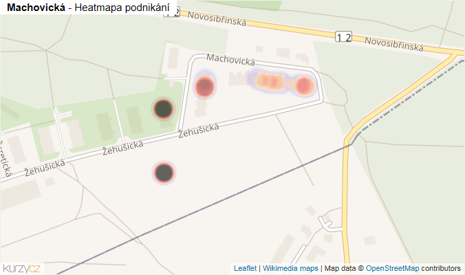 Mapa Machovická - Firmy v ulici.