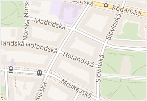 Madridská v obci Praha - mapa ulice