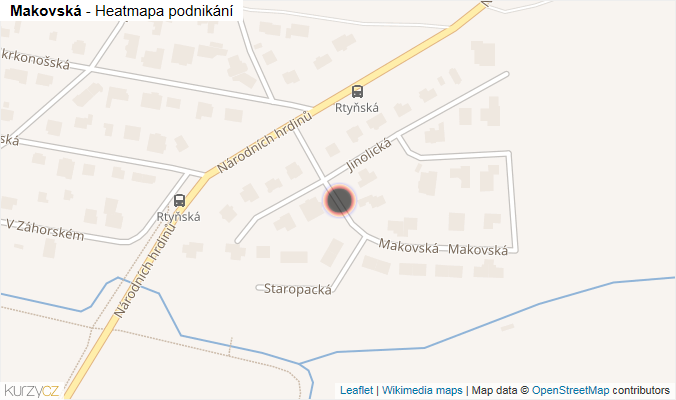 Mapa Makovská - Firmy v ulici.