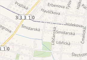 Malá Smidarská v obci Praha - mapa ulice