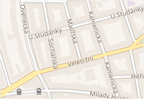 Malířská v obci Praha - mapa ulice