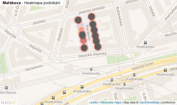 Mapa Mařákova - Firmy v ulici.