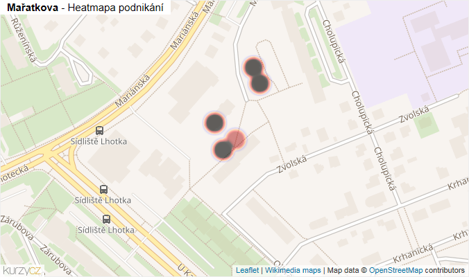 Mapa Mařatkova - Firmy v ulici.