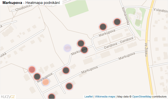 Mapa Markupova - Firmy v ulici.