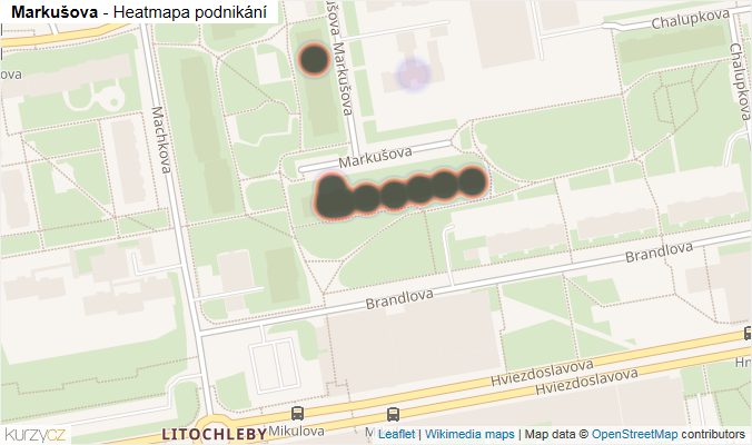 Mapa Markušova - Firmy v ulici.