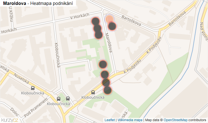 Mapa Maroldova - Firmy v ulici.