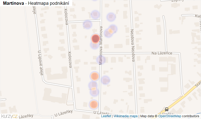 Mapa Martinova - Firmy v ulici.