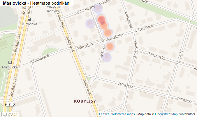 Mapa Máslovická - Firmy v ulici.