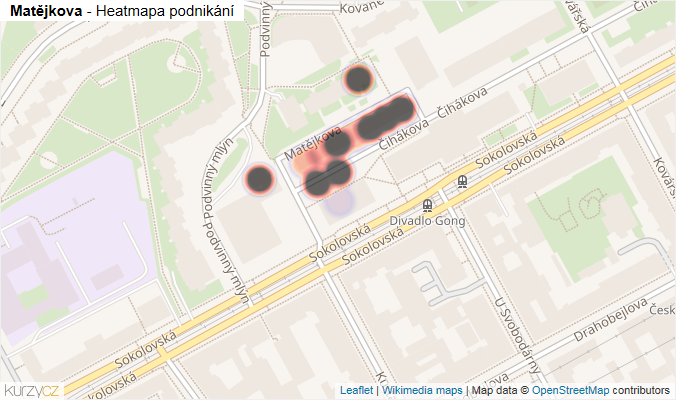 Mapa Matějkova - Firmy v ulici.