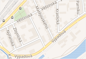 Matějovského v obci Praha - mapa ulice