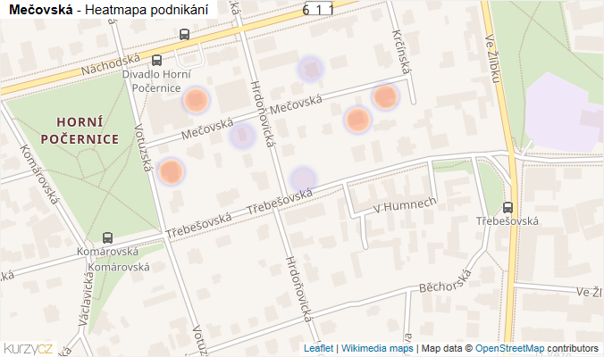 Mapa Mečovská - Firmy v ulici.