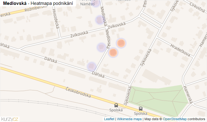 Mapa Medlovská - Firmy v ulici.