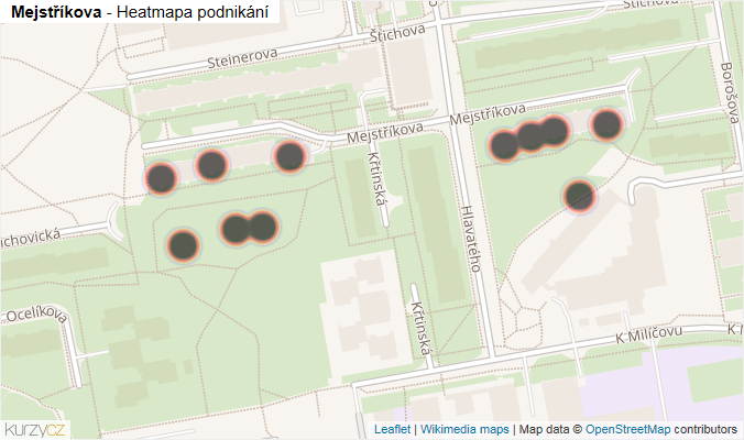 Mapa Mejstříkova - Firmy v ulici.