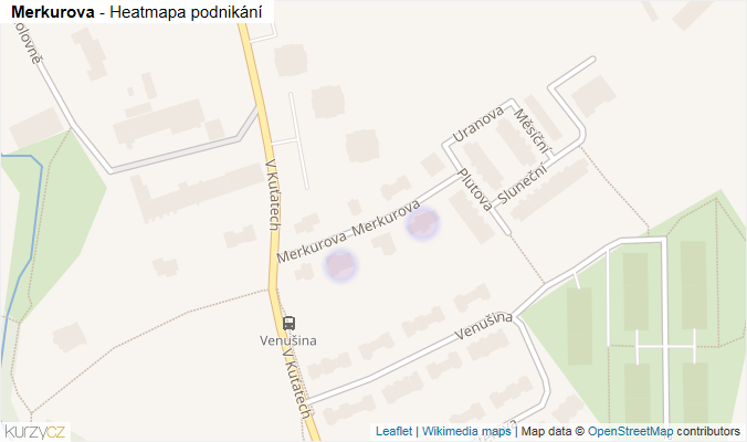 Mapa Merkurova - Firmy v ulici.