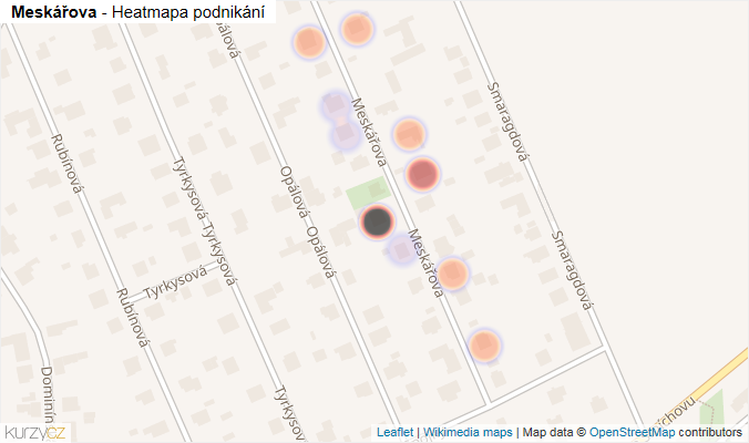Mapa Meskářova - Firmy v ulici.